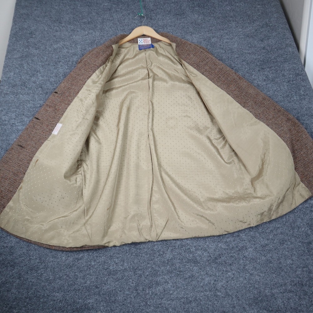 Vtg Pendleton 100%Virgin Wool Coat Jacket Womens Brown Tweed Hand Made USA Read - Picture 2 of 15
